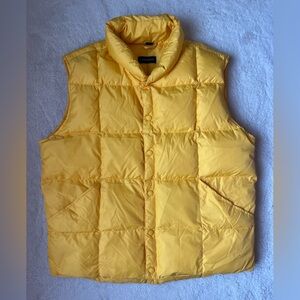 Lands' End Sunny Yellow Goose-down Quilted Vest Men Size Large